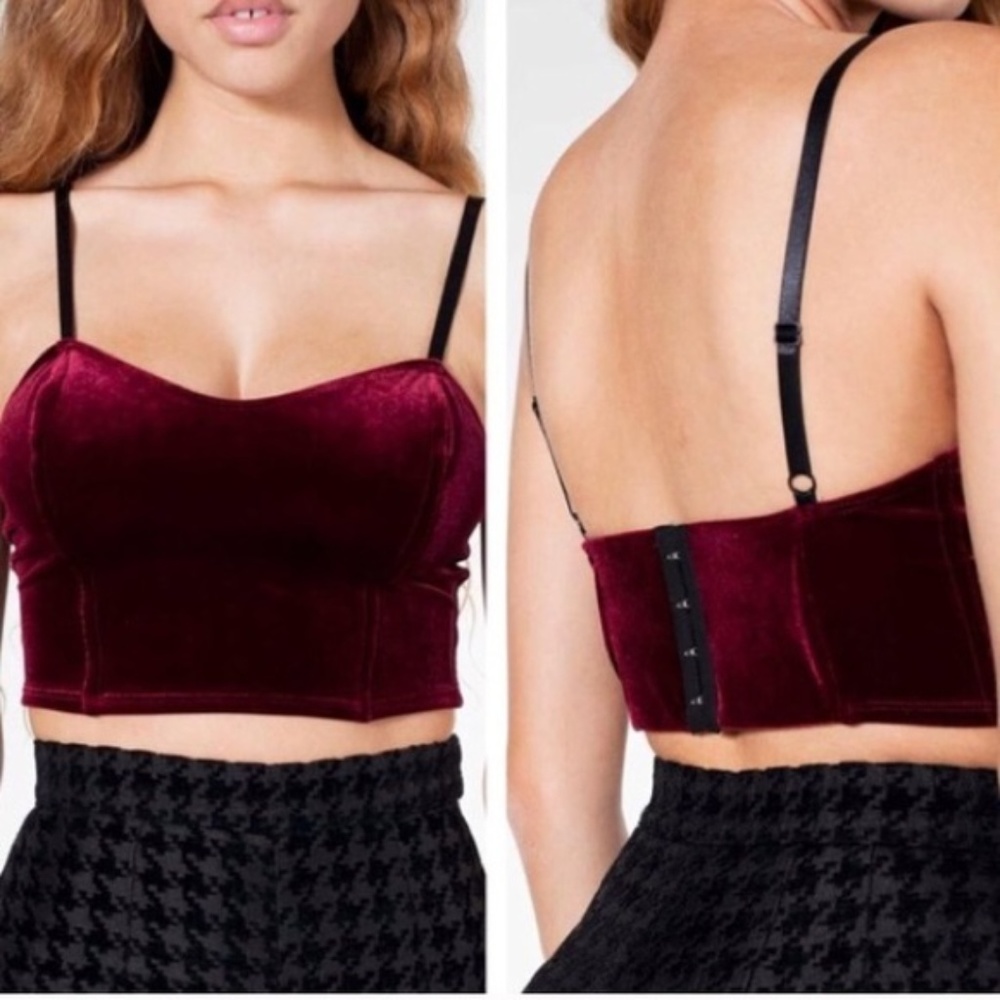 AA Burgundy Velvet Crop